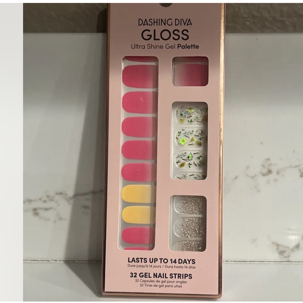 Dashing Diva Gel Nail Strips - Ultra Shine Gel Palette - Floral Ambition